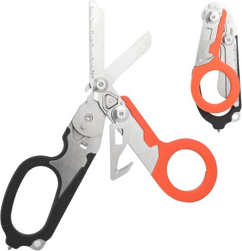6 in1 Trauma Shears, Stainless Steel Pocket Scissors Glass Breaker Emergency Medical Trauma Scissors,Outdoor Camping Tools Multi-Function Shears (orange) in Kuwait