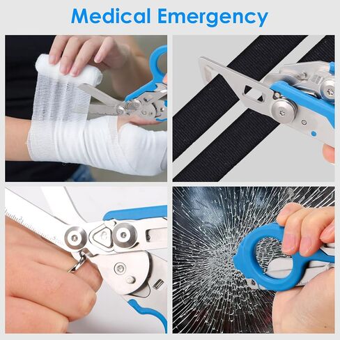 6 in1 Trauma Shears, Stainless Steel Pocket Scissors Glass Breaker Emergency Medical Trauma Scissors,Outdoor Camping Tools Multi-Function Shears (orange) in Kuwait