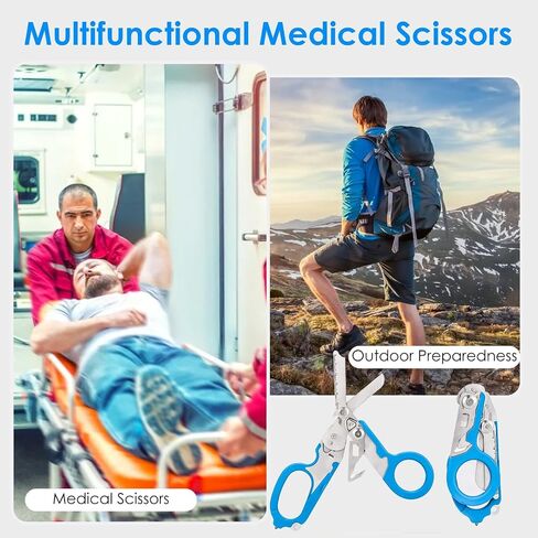 6 in1 Trauma Shears, Stainless Steel Pocket Scissors Glass Breaker Emergency Medical Trauma Scissors,Outdoor Camping Tools Multi-Function Shears (orange) in Kuwait
