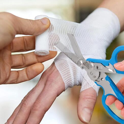 6 in1 Trauma Shears, Stainless Steel Pocket Scissors Glass Breaker Emergency Medical Trauma Scissors,Outdoor Camping Tools Multi-Function Shears (orange) in Kuwait