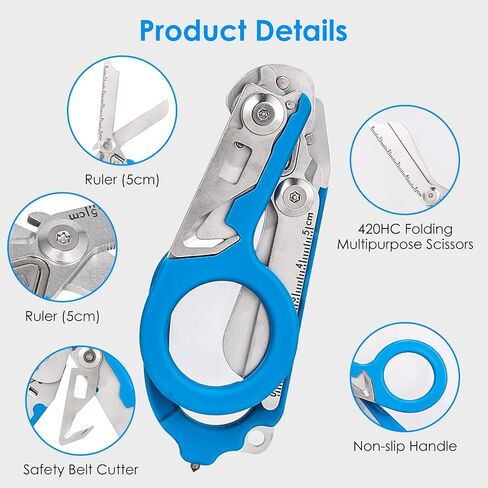 6 in1 Trauma Shears, Stainless Steel Pocket Scissors Glass Breaker Emergency Medical Trauma Scissors,Outdoor Camping Tools Multi-Function Shears (orange) in Kuwait