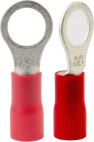 1 Pack 25 PCS RED 8 Gauge 3/8"Ring Opening Insulated HEATSHRINK Ring Terminal in Kuwait