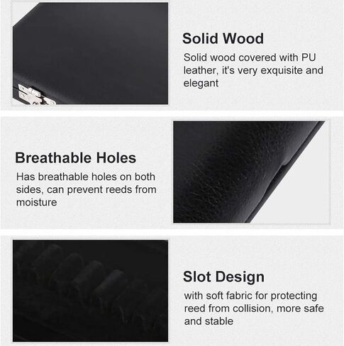 Oboe Case Holder for 6, Leather Wooden Storage Box with Felt Interior, Protection for Double Instrument Accessories in Kuwait