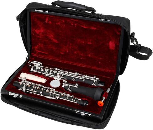 FOMIYES Waterproof Oxford Cloth Oboe Carrying Bag, Black Crossbody Instrument Pouch with Wide Strap for Oboe Storage and Travel in Kuwait