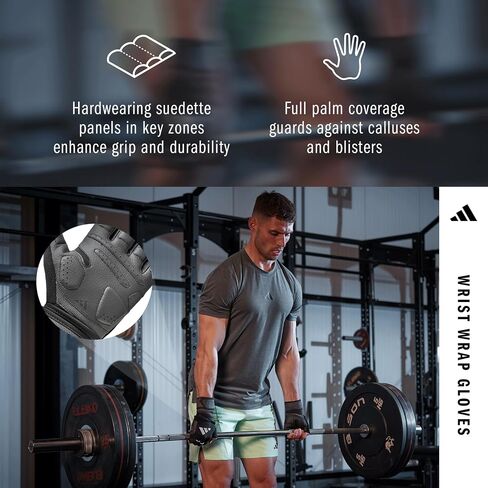Adidas Wrist Wrap Training & Weightlifting Gloves, Fingerless Workout Gloves in Kuwait
