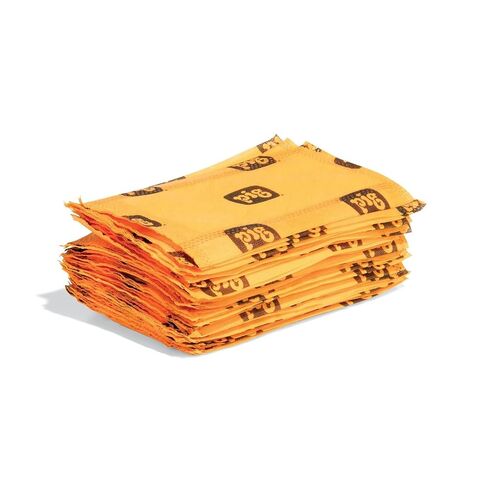 PIG Spill Alert Absorbent Pads in Dispenser Box | Pocket Spill Multipurpose Absorbent Pad | 5" W x 8" L | Absorbs up to 14.47 oz. per pad | 200 Pads per Box | High-Vis Orange | PM50840 in Kuwait