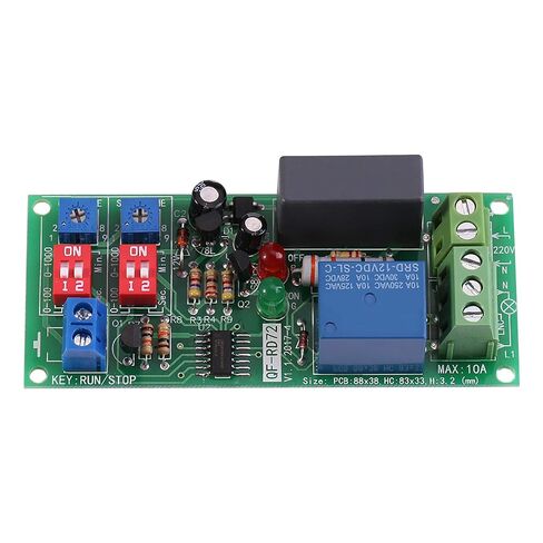 Timer Relay Module, AC100V-250V, Infinite Cycle Timer Delay On/Off Switch, Adjustable 0.5s 1000min, Automatic Operation, Silver Contact, Normally Open, 10A, Screw Mount in Kuwait