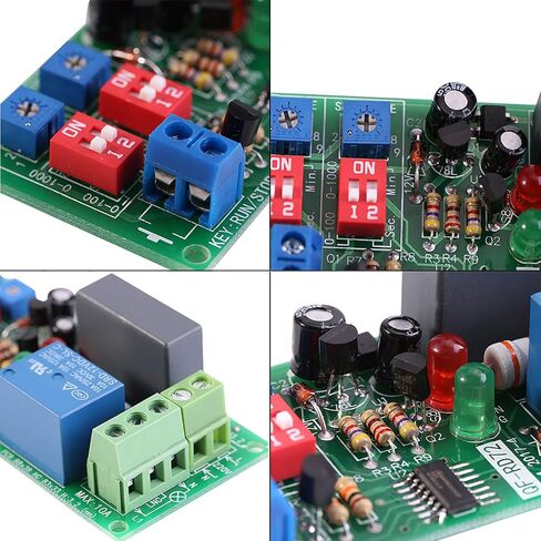 Timer Relay Module, AC100V-250V, Infinite Cycle Timer Delay On/Off Switch, Adjustable 0.5s 1000min, Automatic Operation, Silver Contact, Normally Open, 10A, Screw Mount in Kuwait