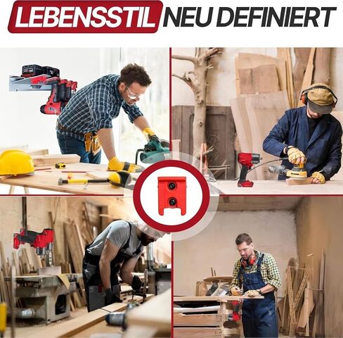 PERCH Tool Holder Rack for Milwaukee M18 18v | Securely Mounts 5 Cordless Tools | Universal Mounting | Most Durable Cordless Tool Organizer, Red in Kuwait