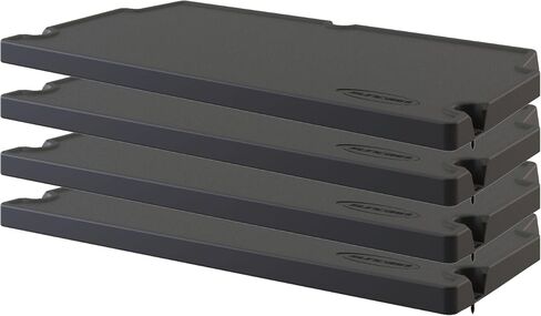 مجموعة أرفف سقيفة عمودية مكونة من 4 قطع من Suncast، رفوف موفرة للمساحة لهياكل التخزين الخارجية المثبتة على الحائط، مقاس 27.75 بوصة عرض × 14.5 بوصة عمق × 1.25 بوصة ارتفاع، أسود in Kuwait