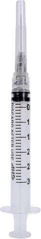 100 Pack, 3mL Pet Syringes with Needle, Luer Lock Syringe, Individually Packaged Animal Use Syringes (3mL, 22G x 3/4in) in Kuwait