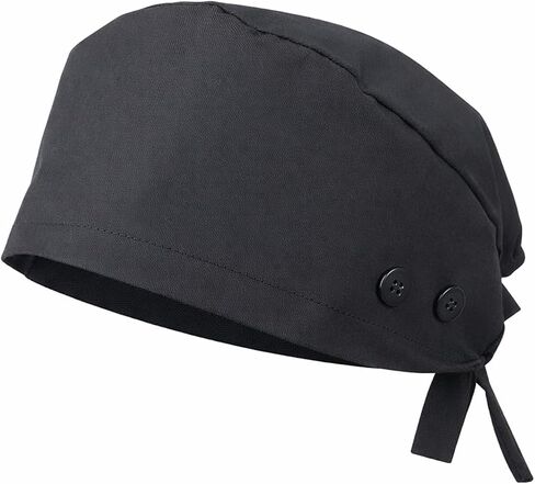 Ptwola Adjustable Working Cap with Button Satin Lined Scrub Cap Elastic Bandage Tie Back Hat Unisex Working Hat Sweatband Gourd-Shaped Work Caps Nurse Hats for Women Men in Kuwait