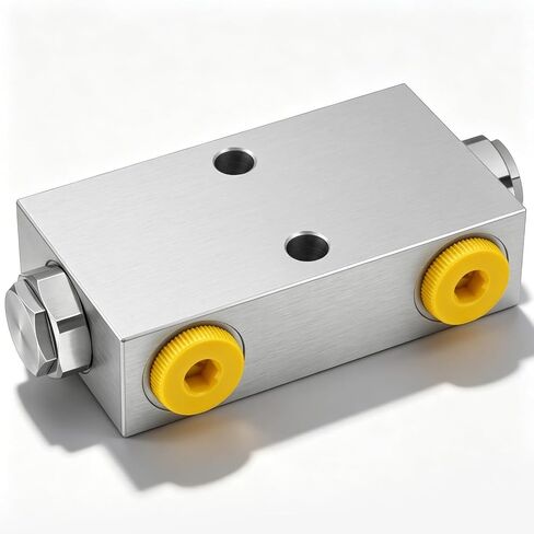 Threlaco Double Pilot Operated Hydraulic Check Valve, #8 SAE Ports, 20 GPM, 3/4"-16 NPT, 26 GPM, 3000 PSI Max, Crack Pressure of 70 PSI, Anodized Aluminum Body in Kuwait