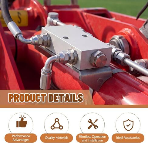 Threlaco Double Pilot Operated Hydraulic Check Valve, #8 SAE Ports, 20 GPM, 3/4"-16 NPT, 26 GPM, 3000 PSI Max, Crack Pressure of 70 PSI, Anodized Aluminum Body in Kuwait