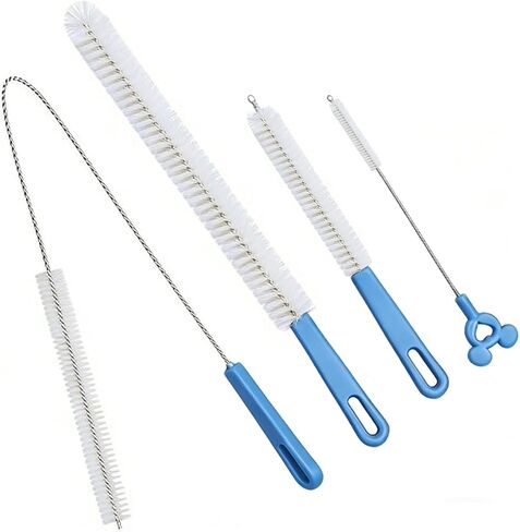 Flexible Drain Cleaning Brush Set, Long Pipe Cleaner for Kitchen Sink, Shower, Tub Hair Clogs, White, 4 Pack in Kuwait