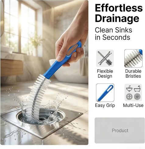 Flexible Drain Cleaning Brush Set, Long Pipe Cleaner for Kitchen Sink, Shower, Tub Hair Clogs, White, 4 Pack in Kuwait