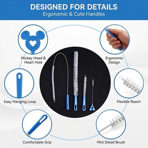 Flexible Drain Cleaning Brush Set, Long Pipe Cleaner for Kitchen Sink, Shower, Tub Hair Clogs, White, 4 Pack in Kuwait