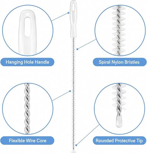 Drain Cleaning Brushs, Flexible Sink Drain Brush, Pipe Brush Clog Remover, Hair Remover Tool for Bathroom Sink Kitchen Tub in Kuwait
