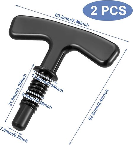 Lasnten 2 Pack Remover for Drain Covers Drain T Puller Shower Drain Removal Tool Drain Gunk Remover Tool Pipe Puller Black Drain Key for Easy Shower Drain Cleaning Bathroom Sink in Kuwait