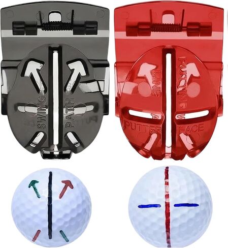 9 Pack Golf Ball Line Marker Tool Set, Golf Ball Alignment Stencil Kit with 4 Color Marker Pens, Precision Putting Alignment and Identification Accessories, Golf Gifts for Men & Women in Kuwait