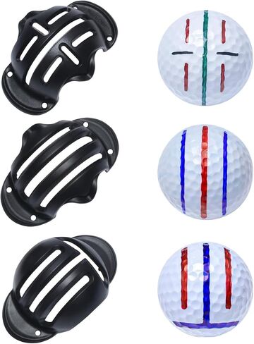9 Pack Golf Ball Line Marker Tool Set, Golf Ball Alignment Stencil Kit with 4 Color Marker Pens, Precision Putting Alignment and Identification Accessories, Golf Gifts for Men & Women in Kuwait