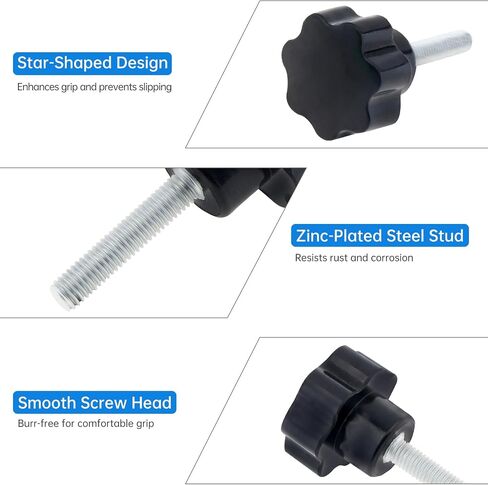 5 Pcs Metric M5 x 25mm Clamping Screw Knob, M5-0.8 x 25mm Thread Replacement Hand-Tightening Screw Knob for Machine Tools, Woodworking Jigs & Umbrella Stand in Kuwait