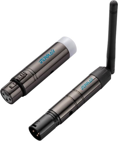 JERRAY Wireless DMX DMX512 Wireless Dfi DJ 2.4G 1 Receiver & 1 Transmitter Lighting Control with Bag Adapter for LED Stage Disco Party Bar Lighting, Black (Black) in Kuwait