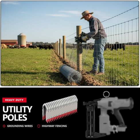9GA 1-3/4" Galvanized Fence Staples, 960 Ct for Milwaukee 2843-20 | Fits M18 FUEL 2843-22 staplers; zinc-aluminum coated rust defense; divergent barbed legs resist pull-out; jam-free in Kuwait
