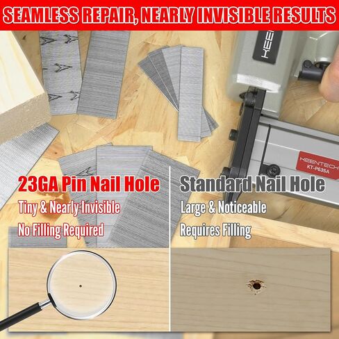 KEENTECH 23 Gauge Pin Nails, Assorted 6 Sizes (1/2", 5/8", 3/4", 1", 1-3/16", 1-3/8"), 7200 Pcs, Galvanized 23GA Pins, Anti-Rust & Ultra Low Jam Rate for Pin Nailer, Ideal for Fine Wood & Trim Work in Kuwait