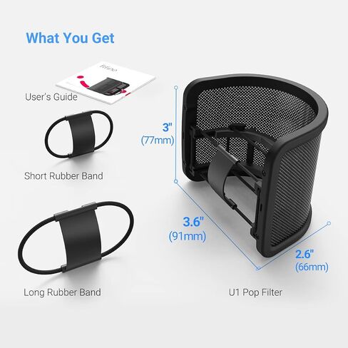 ميكروفون بودكاست USB من FIFINE مع مجموعة مرشح البوب، طقم ذراع ميكروفون مكثف مع زر كتم الصوت، حزمة مقبض الكسب، واقي أمامي للميكروفون لتسجيل بث الاستوديو (T669PRO1+U1) in Kuwait
