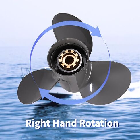 14 × 11 مروحة خارجية للقارب من الألومنيوم لمحركات هوندا 60-130HP، 15 سنًا خددًا، RH، 3 شفرات، تناسب Honda 60HP 75HP 90HP 100HP 115HP 130HP in Kuwait