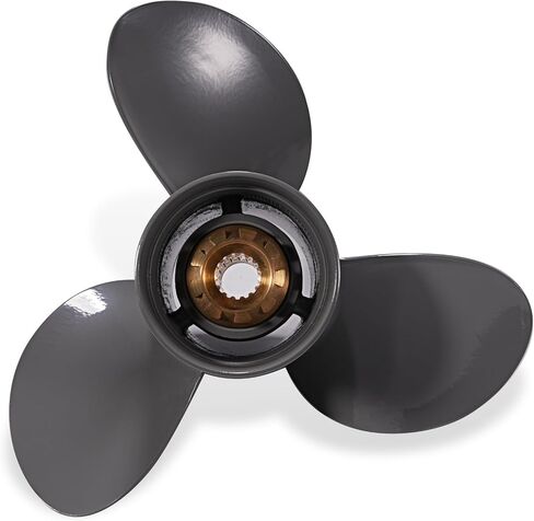 14 × 11 مروحة خارجية للقارب من الألومنيوم لمحركات هوندا 60-130HP، 15 سنًا خددًا، RH، 3 شفرات، تناسب Honda 60HP 75HP 90HP 100HP 115HP 130HP in Kuwait