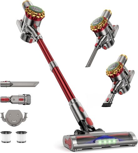 Cordless Vacuum Cleaner, 185AW Powerful Vacuum Cleaner for Home, 65 Mins Stick Vacuum with Self-Stand Design, Anti-Tangle, Lightweight Vacuum Cordless for Hardwood Multi-Surface Floor Carpet Pet Hair in Kuwait