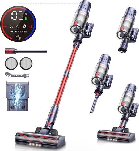 Cordless Vacuum Cleaner, 650W 55Kpa 70Mins Vacuum Cleaners for Home with Auto Mode/LED Display, Self-Standing Cordless Stick Vacuum Lightweight,Rechargeable Cordless Vacuum for Pet Hair/Carpet/Floors in Kuwait