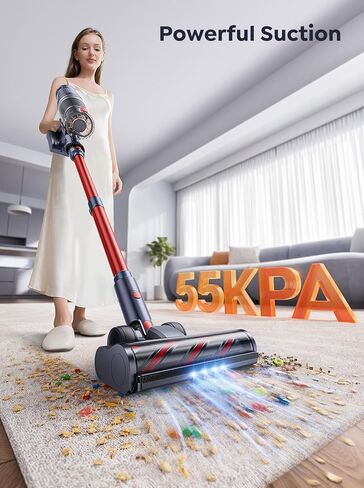 Cordless Vacuum Cleaner, 650W 55Kpa 70Mins Vacuum Cleaners for Home with Auto Mode/LED Display, Self-Standing Cordless Stick Vacuum Lightweight,Rechargeable Cordless Vacuum for Pet Hair/Carpet/Floors in Kuwait