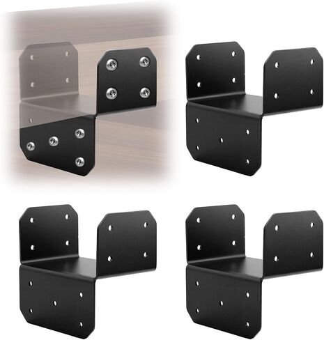 Joist Anchor Connector 2x4 Post Caps Tie Bracket, Pergola Brackets, Header Hanger, Post to Beam Black 12 Pack in Kuwait
