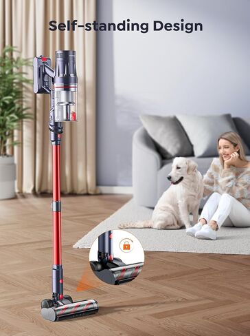 Cordless Vacuum Cleaner, 650W 55Kpa 70Mins Vacuum Cleaners for Home with Auto Mode/LED Display, Self-Standing Cordless Stick Vacuum Lightweight,Rechargeable Cordless Vacuum for Pet Hair/Carpet/Floors in Kuwait