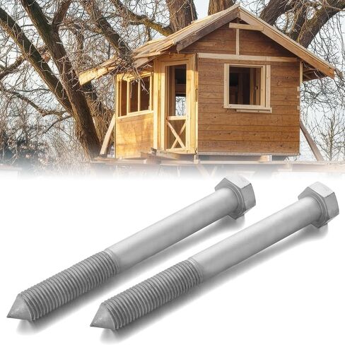 2 جهاز كمبيوتر شخصى Treehouse Lag Bolt Bolt Hot Dip المجلفن عرافة رئيس مسامير تأخر لبيت الشجرة بين قوسين الأجهزة سطح البناء الخشب تأطير الثقيلة (1.25 × 12 بوصة) in Kuwait