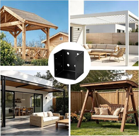 4x4 Pergola Wall Mount Bracket, 11 Gauge Heavy Duty Joist Hanger Brackets for Wooden Fence, Pergola and Patio (2 Pack) in Kuwait