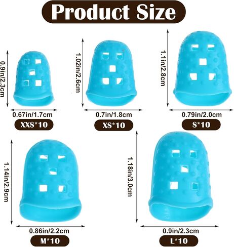 50 Pcs Guitar Fingertip Protectors, 5 Sizes Colorful Silicone Guitar Finger Covers Caps with Air Holes, Breathable Anti-Slip Reusable Finger Covers for Stringed Instruments Bass Mandolin in Kuwait
