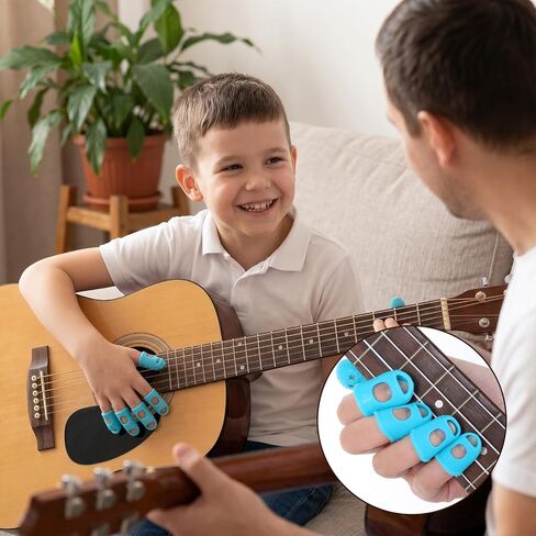 50 Pcs Guitar Fingertip Protectors, 5 Sizes Colorful Silicone Guitar Finger Covers Caps with Air Holes, Breathable Anti-Slip Reusable Finger Covers for Stringed Instruments Bass Mandolin in Kuwait