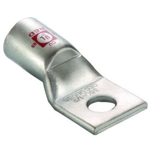 Morris 94013 Short Barrel Compression Lug, Copper, 1 Hole, 8 STR, 5/16 Stud, .172-.272 ID-OD, 1.34-inch Length, Red, 5-Pack in Saudi Arabia