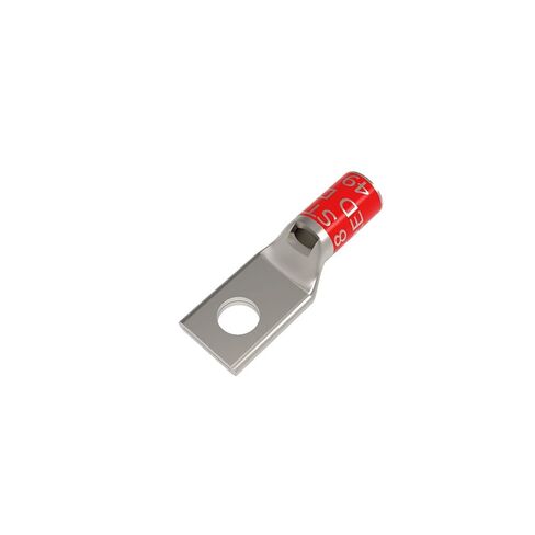 BURNDY 8 AWG One-Hole Lug Compression Connector, Straight Barrel, Red in Kuwait