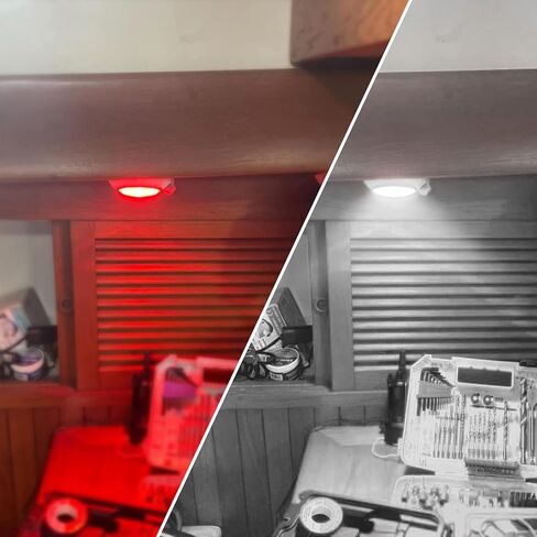 Partsam 1 قطعة 4 بوصة مستديرة LED فائدة قبة ضوء سطح جبل للمنزل شاحنة RV مقطورة قارب الطائرات ضوء داخلي، 4 بوصة عالية الطاقة أبيض وأحمر LED النازل، مفتاح الروك ثلاثي الاتجاهات (أبيض / إيقاف / أحمر) in Kuwait