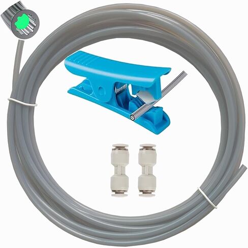 أنبوب 5M PTFE لخيوط 1.75 مم، قناة داخلية منخفضة الاحتكاك على شكل نجمة، مقاومة لدرجة الحرارة العالية حتى 260 درجة مئوية، تدفق خيوط سلس وتقليل الانسداد. تتضمن 2 وصلات وقاطع. باللون الرمادي الشفاف. in Kuwait