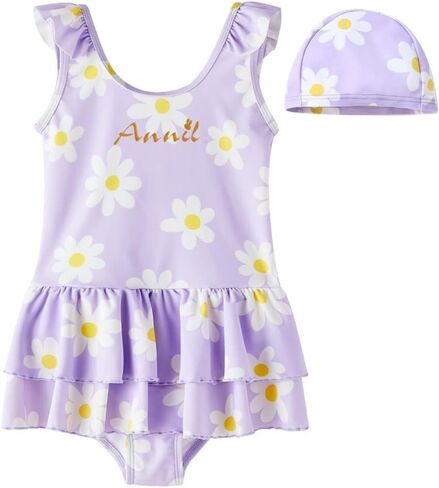 Girls One Piece Swimsuit with Skirt Polka Dots Bathing Suit for Teen Girl Junior Student Swimwear with Hem 4-16 Years in Kuwait