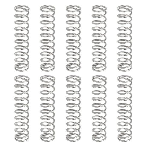 uxcell 10Pcs Compression Springs, 0.9mm Wire Diameter x 8mm OD x 35mm Length 304 Stainless Steel Extension Spring Ballpoint Pen Pressure Springs for Shop Home Repairs, Silver in Kuwait