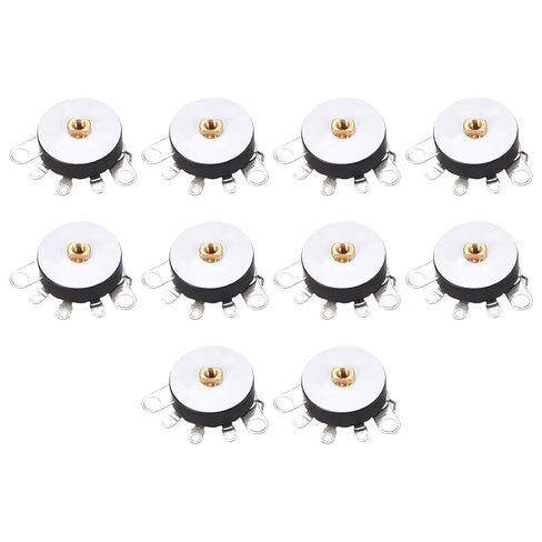 uxcell Wheel Potentiometer with Switch 10K Ohm Variable Resistors Single Turn Rotary Carbon Film Taper RV12MM 10pcs in Kuwait