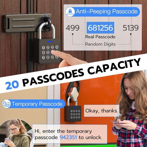 قفل الجمع eLinkSmart Gym Locker Lock مع 9 أرقام زر ضغط كلمة المرور بصمة الإصبع التطبيق فتح قفل معدني آمن بيومتري بدون مفتاح لصالة الألعاب الرياضية وخزانات المدرسة صندوق أدوات التخزين in Kuwait