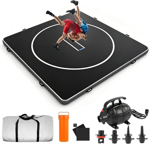 10' x 10' Inflatable Wrestling Mat, 4" Thick PVC Jiu Jitsu Mats Wrestling Mats for Home Outdoor Indoor, Gymnastics Training Mat for BJJ, MMA, Martial Art, Grappling, Boxing, Judo in Kuwait